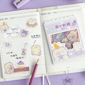 45pcs/PVC Kawaii mielas lipdukai kulka dienoraštis knyga korėjos raštinės reikmenys animacinių filmų lėlės apdailos 