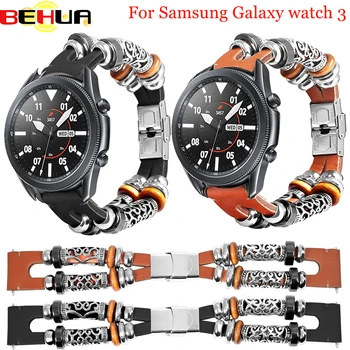 Watchbands Samsung galaxy žiūrėti 3 41MM 45MM Aktyvios 2 40mm 44mm natūralios Odos 20mm Žiūrėti juosta Dirželis Retro Apyrankę ремешок