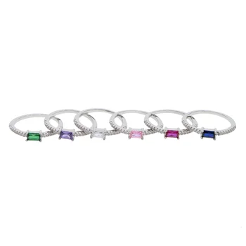 6 spalvų birthstone kamino krovimas žiedas rinkiniai sužadėtuvių žiedai paprasti mados moterų papuošalai lašas laivybos didmeninės kainos