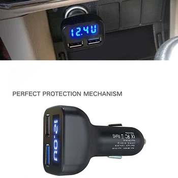 Volt Amp Metrų Dual USB Įkrovimo Auto LED Ekranas Planšetinio kompiuterio Apsauga