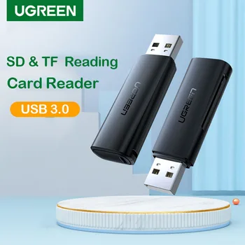 Ugreen 2 in 1, USB Kortelių Skaitytuvas, USB į SD Micro SD TF Card Reader Kompiuteris Nešiojamas Reikmenys, Smart Card Skaitytuvas SD Kortelių Skaitytuvas