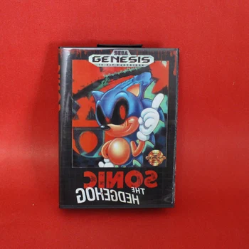 Phantom Sonic 16 bitų MD kortelę su Mažmeninės langelyje Sega MegaDrive Vaizdo Žaidimų konsolės sistema