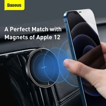 Baseus Magnetinio Automobilinis Telefono Laikiklis iPhone 12 Pro Mini Išmanųjį telefoną Oro Angos Universalus Automobilinis Telefono Stovas Paramos Įrašą Mount Turėtojas