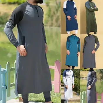 Vyrai Dubajus Drabužius Musulmonų Thobe Abaja Skraiste Dishdasha Islamo Kaftan Maxi Suknelė