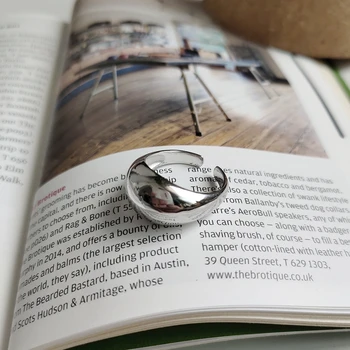 LouLeur 925 sterlingas sidabro Nereguliarus blizgaus Cilindro žiedai, sidabro Minimalistinio elegantiškas mados žiedai moterims vasaros papuošalai