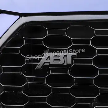 Blizgus Juodos Raidės Emblema už ABT Automobilių Stiliaus Galiniai Kamieno Boot Logo Lipduką Grotelių Akių Ženklelis Audi VW Korio Stiliaus Grilis