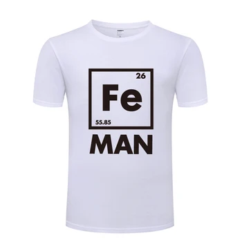 Geležies Mokslo Chemija - Fe Periodinės Lentelės Suvenyrinius Marškinėlius Marškinėlius Vyrų 2018 Naujas Trumpas Rankovės O Kaklo Medvilnės Atsitiktinis marškinėliai