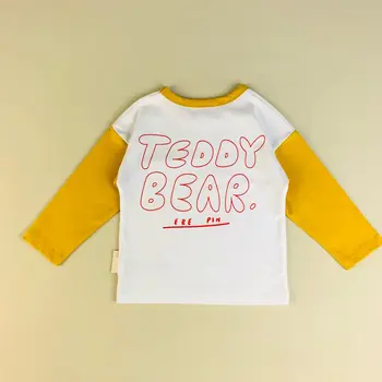 2020 Naujų Rudens Bebe Prekės Vaikams T Marškinėliai Berniukams, Mergaitėms Mielas Lokys Print Long Sleeve T Marškinėliai Baby Vaikų vatos Pagaliukai Drabužiai