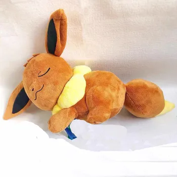 Anime Žaidimai Pokemon serijos 35CM miego Eevee pliušinis žaislas, Minkšti kimštiniai žaislai, pagalvės gimtadienio dovana vaikams