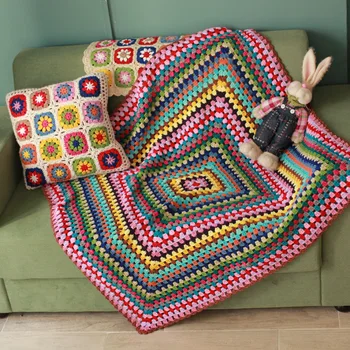 Rankų darbo afganistano, antklodė, pagalvėlės scappa šalikas kilimų Vertus užsikabinęs mados nėrimo, antklodė, pagalvėlės manė, močiutė aikštėje