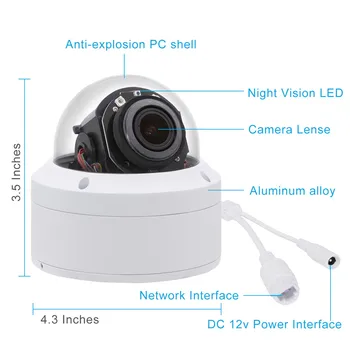 Anpviz 5MP 5X Zoom POE Dome PTZ IP Kamera, 2.7-13.5 mm su One-way Audio Lauko Saugos oro sąlygoms IR 35m Onvif H. 265 P2P