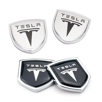 2vnt Lydinio Emblema Lango Pusėje, Automobilių Lipdukai, Auto Apdaila Tesla Roadster Cybertuck Modelis 3 S X Y Automobilių Optikos Reikmenys