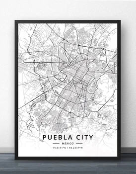 Kankunas Guadalajara Merida Meksikos Monterėjaus Miesto Puebla Miesto Tampico Tijuana Meksikos Žemėlapis Plakatas