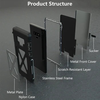 Luxur Armor King Nerūdijančio Plieno Metalo Flip Case For Samsung Galaxy Note 10 Plus atsparus smūgiams gaubtas, Skirtas 