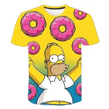Vasaros viršūnes Vyrų T-Shirt Juokinga Homer Simpson Ir jo Sūnus 3D Atspausdintas Trumpas Rankovės marškinėliai Mados Atsitiktinis TopsClothing Aukštos kokybės