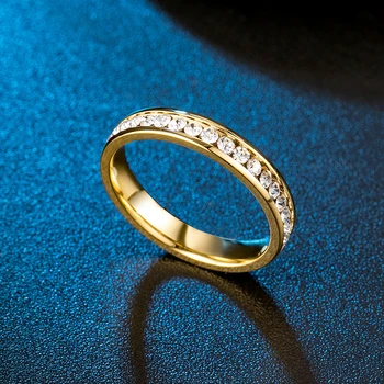 Moteriški žiedai vyrams, aukso, nerūdijančio plieno, crysta juoda žiedai mados vestuvinį žiedą, dovanos moteriai, priedai didmeninė papuošalai