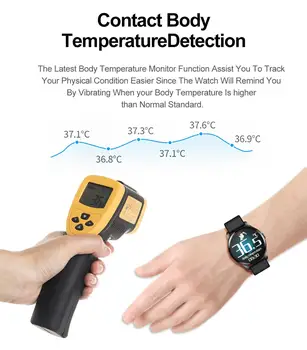 T88 Smart Žiūrėti Temperatūra Stebėti Kraujo Spaudimą ir Deguonies Stebėti Smart Apyrankę Sporto Vandeniui Smart Laikrodžiai Vyrams, Moterims