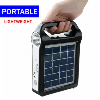 Pastatytas Ekonomiškas Apšvietimas Portable Solar Panel Generatoriaus Sistemos USB Lempa ds99