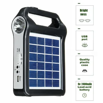 Pastatytas Ekonomiškas Apšvietimas Portable Solar Panel Generatoriaus Sistemos USB Lempa ds99