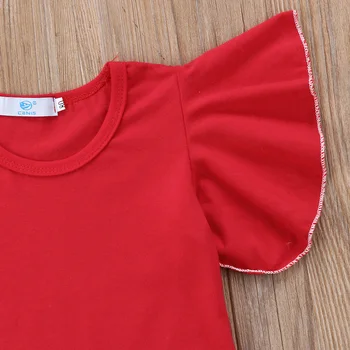 Vaikams Kūdikių Mergaitėms trumpomis Rankovėmis Viršūnes T-shirt +Džinsinio audinio Kelnės, Šortai, Džinsai, Apranga, Drabužiai Vasaros Dydis 2-6T