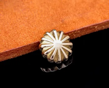 10pc Kokybės Mažai Bling Aukso Žiedų Leathercraft Odos Projekto Piniginės Diržo Aparatūros Priedai Conchos Screwback 10mm
