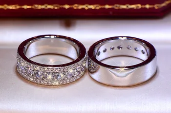 Prabanga Ponios Dalyvavimas Cirkonis Tuščiaviduris Žiedas Vestuvinis Žiedas Gimtadienio Dovana 925 Sidabro Vestuviniai Papuošalai, Žiedas Deimantinis Žiedas