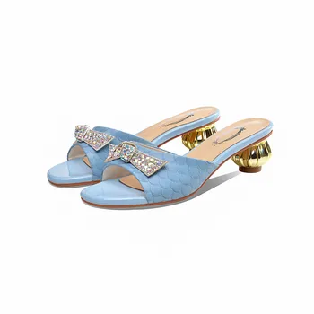 MORAZORA 2020 Naujas mados moterų mulų batai med kulniukai aikštėje kojų ponios batai vasaros saldus moterų šlepetės mėlyna juoda