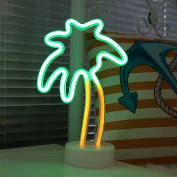 Neoninės Šviesos Ženklas LED Nakties Šviesos Flamingo Vienaragis Kaktusas Lempos Baterija, Miegamojo Lentelė Namų Vestuvių papuošalai Kalėdų