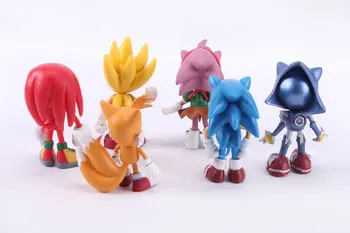 KARŠTO Sonic Pasaulio Nuotykius Sonic Werehog Uodegos PVC Veiksmų Skaičiai Šešėlis Knuckles Anime Figūrėlės Dovanų Šalis