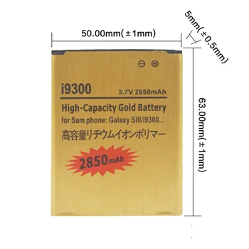 EB-L1G6LLU EB L1G6LLU 2850mAh Didelės Talpos Aukso Baterijos Samsung Galaxy S3 SIII S 3 III I9300 i535 i747 T999 L710 I9308
