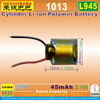 5vnt [L945], 3,7 V 45mAh [1013] Cilindrų Li-ion Polymer Baterijos, BLUETOOTH AUSINĖS,E-KNYGOS,DVD,mp3,GPS