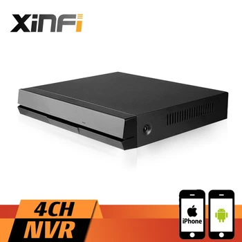 XINFI 4 Kanalų DVR Saugumo 4CH HDMI NVR CCTV Tinklo DVR Recorder 1080P ONVIF 2.0 IP Kamera judesio aptikimo Sistemos