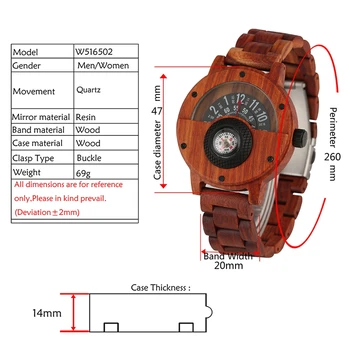 Unikalus Kompasas Ratas, Dizainas, Medienos Žiūrėti Kūrybos Puslankiu Dial Žiūrėti vyriški Visą Santalas Bangle Retro Laikrodis Prabanga Rejol
