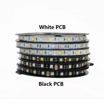 5050 LED Juosta RGB Juoda PCB DC12V Lanksti LED Lemputė 60 LED/m5050 LED Juosta atspari Vandeniui RGB/Balta/Šiltai Balta/Mėlyna/Žalia/Raudona