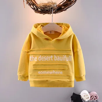 GEMTOT Vaikų hoodie 2019 m. pavasarį ir rudenį new baby vaikų medvilnės megztinis laišką susiuvimo marškinėliai su gobtuvu