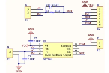 5VNT/DAUG CJMCU-101 OPT101 analoginis šviesos jutiklis lustas šviesos intensyvumas fotodiodo modulis