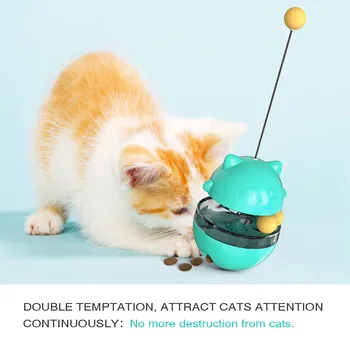 Katė Žaislas Interaktyvus Ištekėjimo Maisto Kamuolys Masažuoklis Su Cat Stick Pet Kitten Maisto Skirstymo Žaislai Pet Mokymo Žaislas Katė Prekes