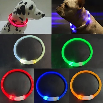 Šviesos Šunų Antkaklis Diržo-USB Įkrovimo LED Lemputė Mirksi Nailono Led Šunų Antkaklis Mažas Vidutinis Didelis Šuo Vaikščioti Saugiai Naminių Reikmenys