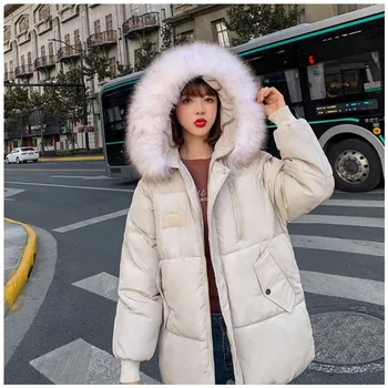Mados moterų žiemos striukė trumpas 2020 naujų korėjos gobtuvu mažas vatinis laisvi moteriški žiemos striukės ir paltai