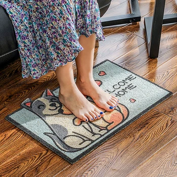 Kūrybinės animacijos słomianka mielas gyvūnų šunų ir kačių kilimas miegamojo durų kilimėlis virtuvės neslidus sutirštės plotas kilimas namų puošybai kilimas