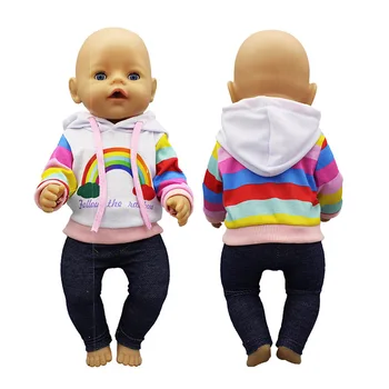 Naujas Rainbow Kostiumas Lėlės Drabužiai Tinka 17 colių 43cm Lėlės Drabužiai Gimęs Kūdikis Kostiumas Kūdikio Gimtadienio Šventė Dovana