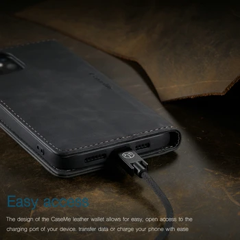 CaseMe Knyga, Telefono dėklas Skirtas iPhone 11 12 mini Retro Piniginės Padengti Kortelės iPhone SE 2020 7 8 Plus X XS 12 Pro Max Odinis dėklas