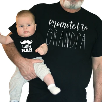 1PC Senelis ir senelio Mažai vyras! Atitikimo Senelis ir Anūkas, T-marškinėliai skatinama senelis Atitikimo Šeima Atrodo Komplektai