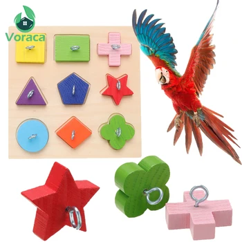 Papūga Mokymo Žaislas Devynių spalvų Spalvoti Kramtymas Medinių Blokas Spalvingas Paukštis, Vežančių Smegenų Žaidimas 