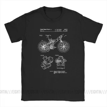 Kalnų Dviračių T-Shirts Patento Išradėjas Dviratininkas Dviratininkas Važiuoti Dviračiu, Dviračių, Dviračių T Shirts Vyro Viršūnes Vintage Cotton Tee Marškinėliai