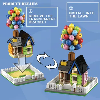 BZDA Kūrybos Balionas Namų Statyba Blokai Plaukioja namas Modelis Plytų Graviravimas Balanso Fizika Anti-Gravity vaikai 