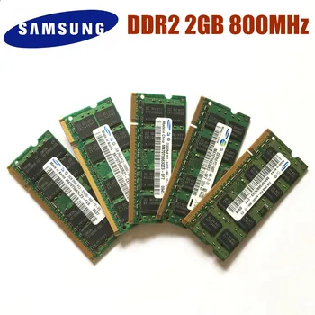 SAMSUNG 2GB 2RX8 PC2-6400S 800 mhz DDR2 2gb Nešiojamas Atminties 2G pc2 6400 800 MHZ Nešiojamojo kompiuterio Modulį SODIMM RAM