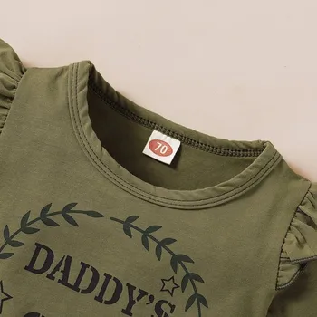 Naujagimio Mergina Drabužių Nustatyti Trumpas Rankovės Laiškas Spausdinti (Daddy ' s Girl ), T-marškinėliai, Topai+Kamufliažas Šortai Naują Atvykimo Vaikams Drabužių
