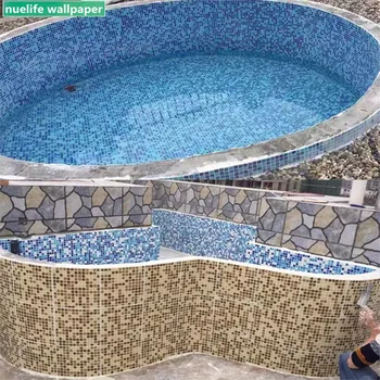 Baseinas vonios kambarį miegamojo sienos baseinas mozaikos plytelių žuvų tvenkinio kraštovaizdžio baseinas, TV foną, sienų apdaila 3D sienų lipduko