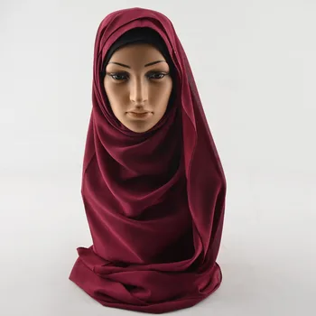 Moteris Aukštos Kokybės Burbulas Šifono skara,musulmonišką hidžabą,vientisos Spalvos Momentinių Šaliai,kaklaskarės, Paplūdimio Hijab Foulard Musulmonų Kaklaskarės 30 spalvų